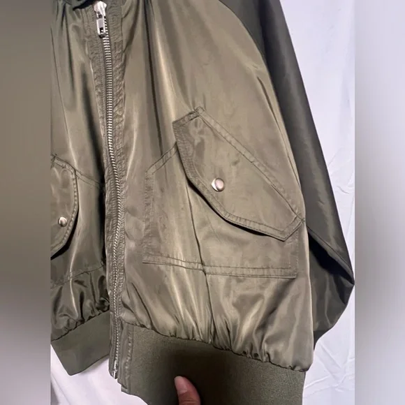 FREE PEOPLE Midnight Bomber Jacket - Moss Fall Winter Casual Trendy Chic - Picture 10 of 15